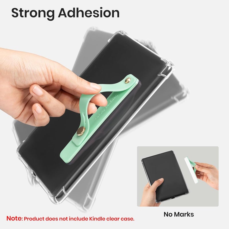CoBak Hand Strap Holder for Kindle/Tablet - Lightweight TPU One-Handed Grip with Strong Stick, Stand for Phone, Adjustable Tightness for Kindle/Kobo/Voyaga/Lenovo/Sony E-Book Tablet, Tan Blue - Image 3